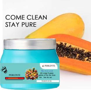PERLENTE mix fruit face Scrub Skin Fruit Scrub ( Face & Body ) free  Scrub