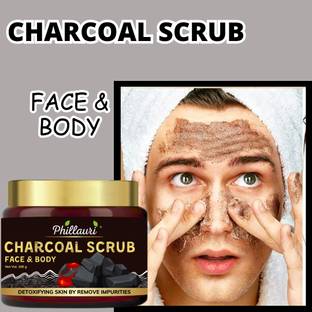 Phillauri Charcoal Face Scrub For Oily Skin & Normal skin for Blackhead Tan Removal  Scrub