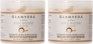 ग्लैमवेदा Rice Water Brightening Scrub Pack Of 2 स्क्रब
