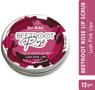 Nat Habit Beetroot Rose Lip Mura, Lip Scrub for Lip Lightening & softening|Dry Lips, 12g Scrub