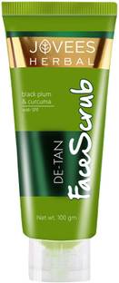 Jovees Herbal De-Tan Face Scrub - Black Plum & Curcuma-100 gm Scrub