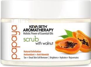 KEYA SETH AROMATHERAPY Papaya with Walnut Face Scrub – Exfoliates, Cleanses, Brightens & Hydrates Skin Scrub