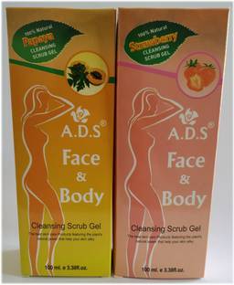 ads Face And Body Cleansing Papaya & Strawberry Gel  Scrub