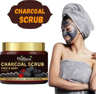Phillauri Charcoal Scrub with Essential Oils,For deep cleansing Scrub