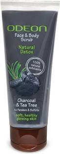 ODEON CHARCOAL AND TEA TREE FACE AND BODY SCUB 100ML Scrub