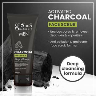 Globus Naturals Anti Pollution & Anti Acne Charcoal Men Face Scrub (100 g) Scrub
