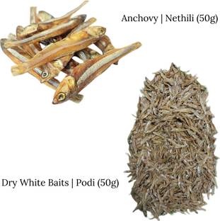 AL-HAQQ Anchovy| Nethili (50 grams) and White Baits (100 grams) Whole