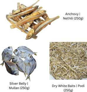 AL-HAQQ Anchovy | Nethili | Dry White Baits | Podi | Silver Belly | Mullan Whole