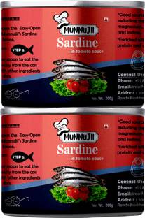 Munnujii Sardine fish in Tomato sauce 200 g (Pack of 2) Fillets