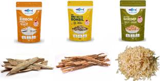 MM DRY FISH Baby Shrimp, Ribbon & Bombay Duck Fish Combo (Pack of 3) Chunks
