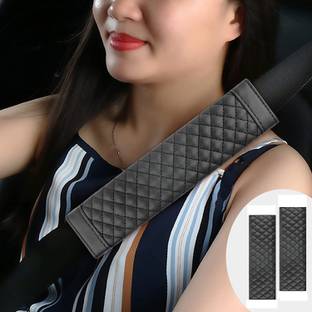 Edylin CAR SEAT BELT COVER & SHOULDER PAD COVER 7D Black UNIVERSAL Seat Belt Cover