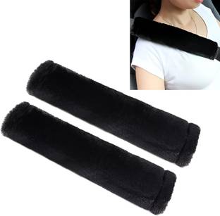 Glitzn Car Seat Belt :Natural Fur Eco-Friendly Comfort Sheepskin Car Seat Belt Pads Seat Belt Cover