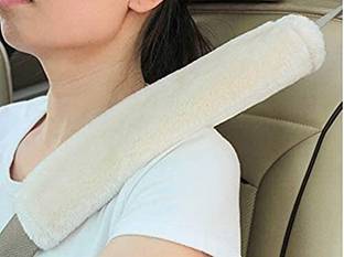 Fluffy Fluffys Soft Faux Sheepskin Seat Belt Shoulder Pad for Car Truck Bus Seat Belt Cover