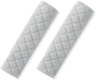 Glitzn Soft Sheepskin Seat Belt Shoulder Pad More Comfortable Driving Compatible (Gray) Seat Belt Cover