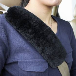 Hundur Store 2pc Soft Genuine Sheepskin Wool Auto Seat Belt Cover Seat Belt Cover