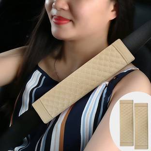 Auto Oprema CAR SEAT BELT COVER & SHOULDER PAD COVER 7D BEIGE UNIVERSAL PACK OF 2 Seat Belt Cover