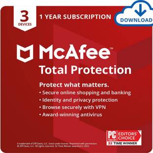 McAfee Total Security 3 User 1 Year