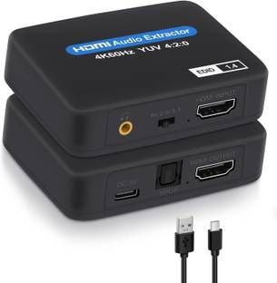 Tobo HDMI Audio Extractor, 4K@60Hz HDMI to HDMI + Optical Toslink SPDIF TD-876H Media Streaming Device