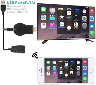ENMORA Anykast Wireless WiFi Display Adapter, 2.4GHz 1080P(black)HFO23 Media Streaming Device