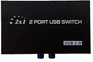 RuhZa Printer Sharing USB Switch 2 Ports USB 2.0 Selector Switch Box Media Streaming Device