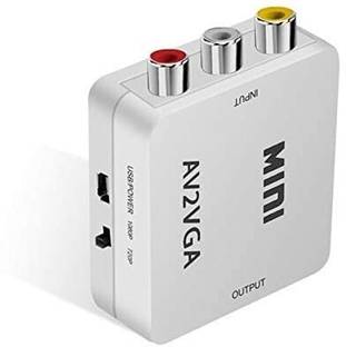 Tobo AV to VGA Video Converter Mini AV2VGA Box AV RCA to Video Converter TD-657VC Media Streaming Device