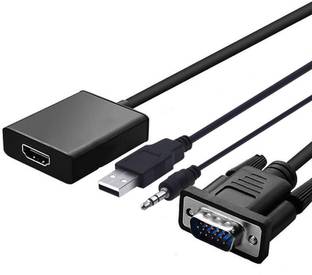 microware 1080P VGA to HDMI Converter Adapter with Audio for Projector,HDTV,Laptop Media Streaming Device