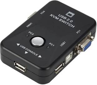 ULTRABYTES 2 Port USB KVM Switch, KVM VGA SVGA Switch Box USB 2.0 Media Streaming Device