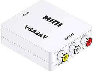 Tobo 1080P Mini VGA to AV RCA Converter with 3.5mm Audio Ports Connector TD-658VC Media Streaming Device