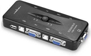 RuhZa KVM VGA Switcher, 4 Ports USB 2.0 KVM Switch Box Adapter. Media Streaming Device