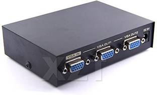 ULTRABYTES 2-Ports VGA Splitter (200MHz) for Video share 1 PC to 2 Monitor systems Media Streaming Device