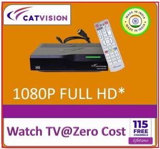Catvision 115+ TV Channels Free | DD FreeDish HD Set Top Box | HDMI Cable + Deluxe Remote Media Streaming Device