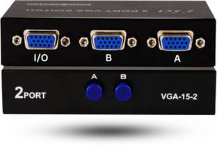 Octec 2-Port VGA Switcher-Connect 2 Computers to 1 Monitor, Plug and Play Video Switch Media Streaming Device