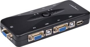Octec 4-Port USB KVM Switch | VGA Splitter for Keyboard, Mouse & Printer | 1920x1080 Media Streaming Device