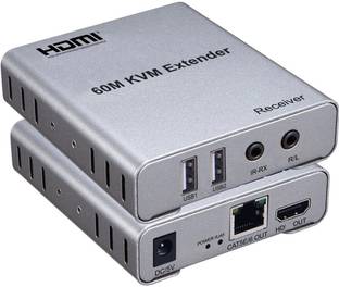 microware 60m HDMI KVM Extender,Cat5/6 Rj45, Support Keyboard Mouse PC Media Streaming Device