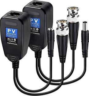 coolcold Video Balun |8MP (PV)Passive BNC DC to RJ45 NetworkTransceiver Cat5/Cat Adapter Media Streaming Device