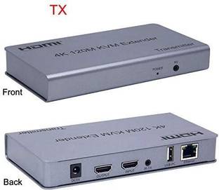 RuhZa 4K 120M HDMI KVM Extender Transmitter Receiver Over Cat5/5e/Cat6 Media Streaming Device