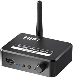 microware 5.1 Receiver Digital Optical Fiber Analog Audio Converter 3.5mm for Speakers Media Streaming Device