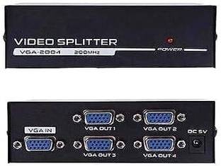 RuhZa VGA Splitter 4 Port VGA Video Splitter, 1x4 VGA Switch . Media Streaming Device