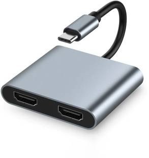 RuhZa USB C to Dual HDMI Adapter, Dual Monitors Adapter USB C HUB Docking Station Compatible with Thunderbolt3 Ports for MacBook/iPad/Chromebook/HUAWAEI HDMI Connector