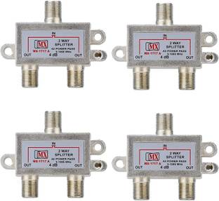 MX 2 Way Splitter 1 Ghz Full HD Media Streaming Coaxial Cable Splitter(1717A-4Pcs) Media Streaming Device