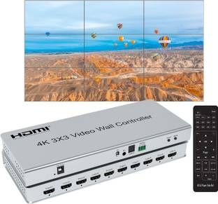 microware 4K HDMI 3x3 Video Wall Controller Multi Screen Processor with IR Remote Control Media Streaming Device