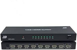 microware 1x8 HDMI Splitter, Out Audio Video HDMI 1.4V Splitter, 4k 8 Port HDMI Splitter Media Streaming Device