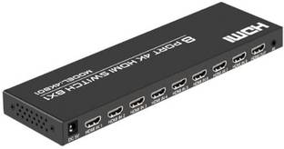 ULTRABYTES 8×1 HDMI Switch 8 in 1 Out, 8 Port 4K HDMI Switcher Selector Box with IR Remote Media Streaming Device