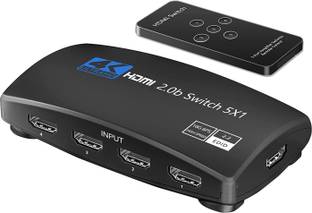Etzin 4K HDMI 2.0b Switcher 5 Port HDMI Switch Box with Remote 5 in 1 Out(EPL-898H) Media Streaming Device