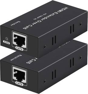 microware HDMI-compatible extender 60m HDMI-compatible extender to RJ45 single cable HD network transmission signal amplification Media Streaming Device
