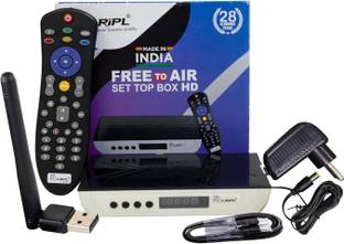 LRIPL HD MPEG-4 DD Free Set Top Box | USB & HDMI Port | Wifi Dongle Included Media Streaming Device