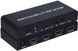 coolcold HDMI Splitter, 2x2 HDMI2.0 Switch Splitter,2 in 2 Out HDMI Switcher Media Streaming Device
