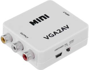 microware  TV-out Cable VGA to AV Mini Converter Scaler 1080P VGA2AV Converter PC to TV HD Computer