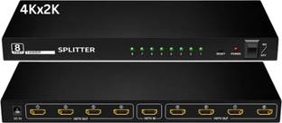 Octec 8-Port HDMI Splitter 1 In 8 Out, 4K@30Hz HDMI-Compatible Video Duplicator Media Streaming Device
