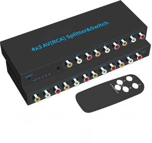 Etzin 4X3 AV(RCA)Splitter & Switcher 4 in 3 Audio Selector Box EPL-957CC Media Streaming Device